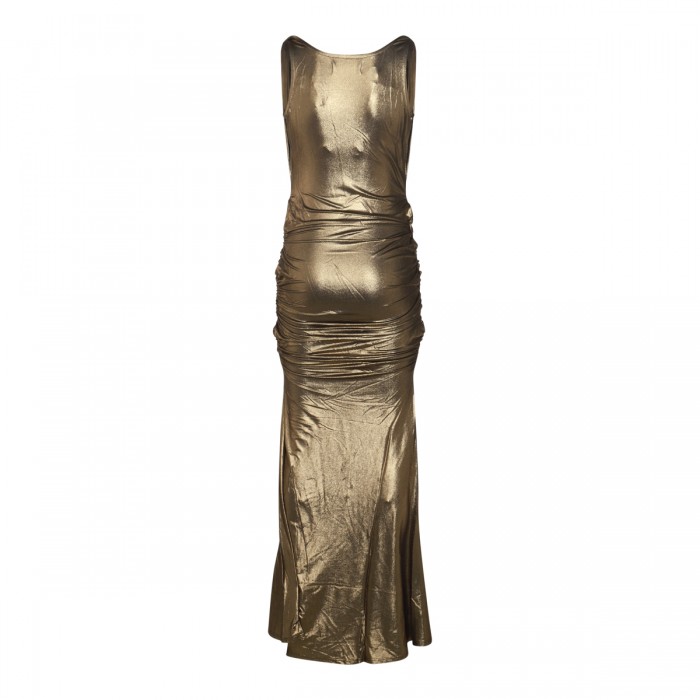 GOLD TONE VISCOSE MAXI DRESS 2