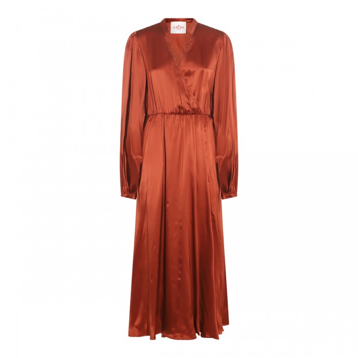 BRONZE SATIN MATERA LONG DRESS