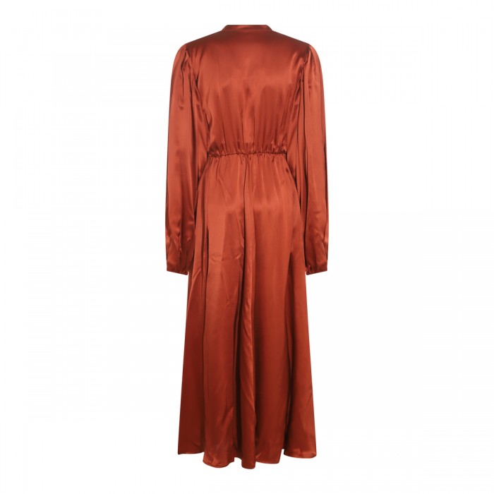 BRONZE SATIN MATERA LONG DRESS 2