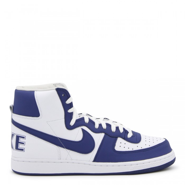 WHITE AND BLUE LEATHER...