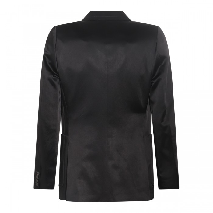 BLACK COTTON BLEND BLAZER 2
