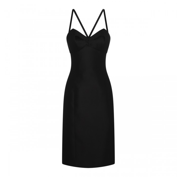 BLACK SILK MIDI DRESS