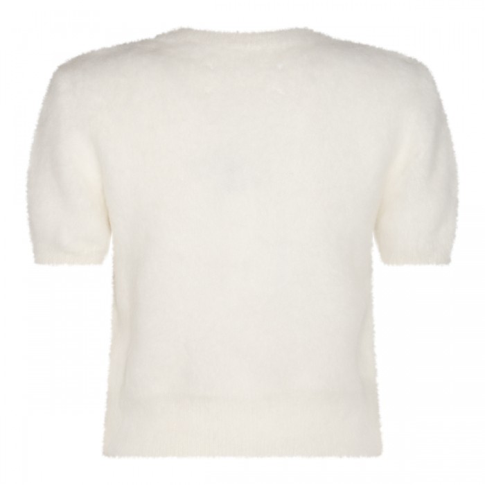 WHITE WOOL BLEND T-SHIRT 2