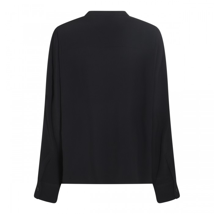 BLACK VISCOSE BLEND SHIRT 2