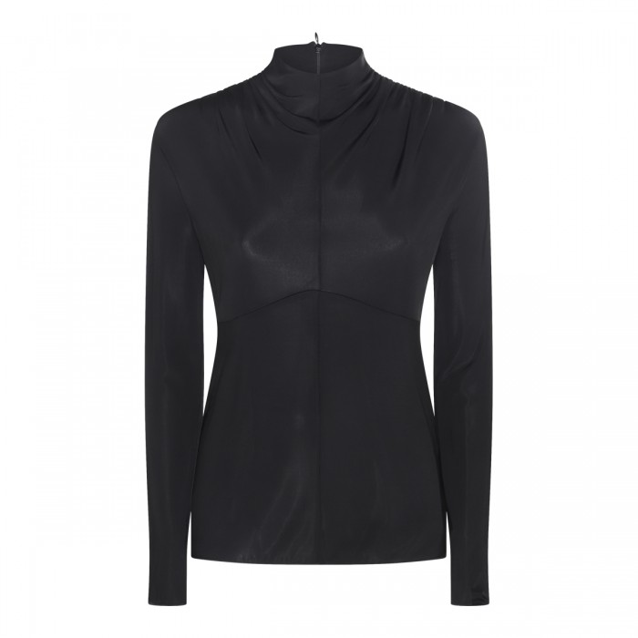 BLACK VISCOSE STRETCH TOP 