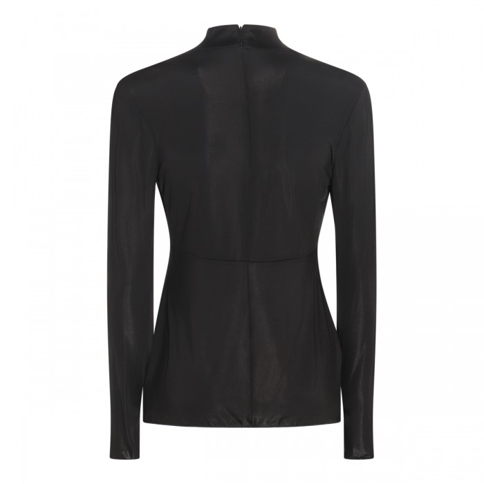 BLACK VISCOSE STRETCH TOP  2