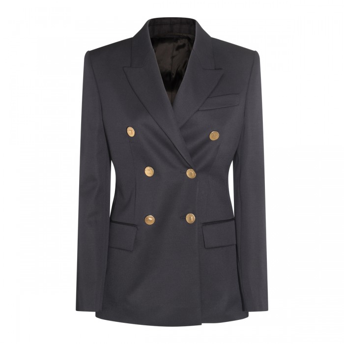 NAVY WOOL AND MOHAIR BLAZER