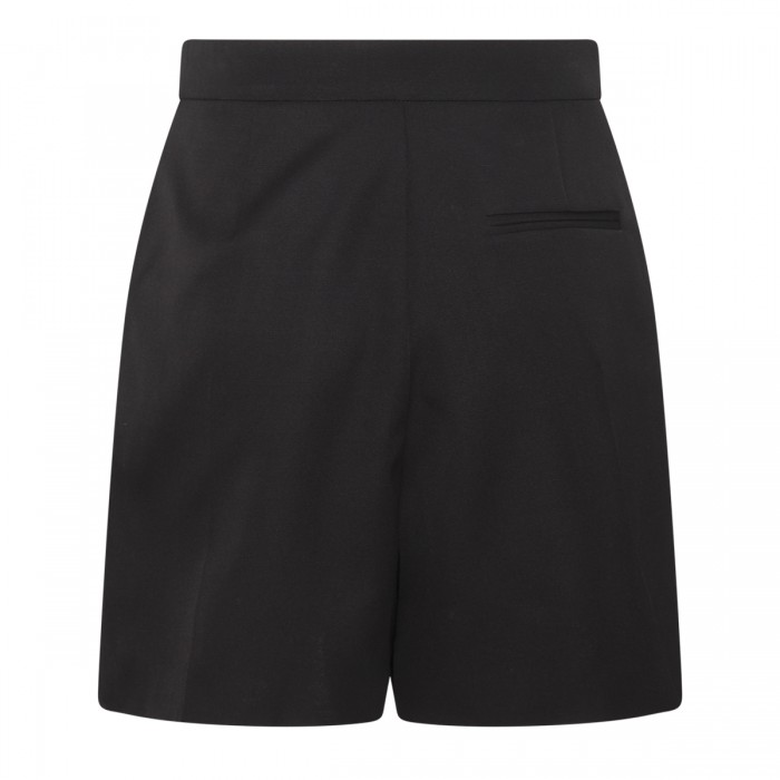 BLACK WOOL ZIPPED SHORTS 2