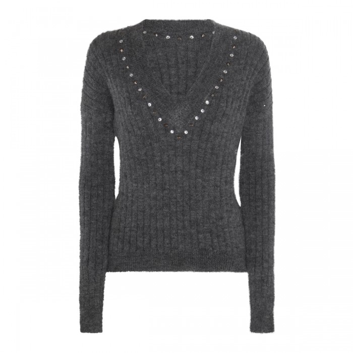 GREY WOOL BLEND JUMPER