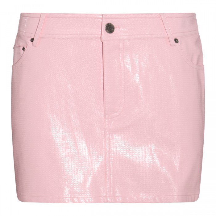 PINK VYNIL MINI SKIRT 