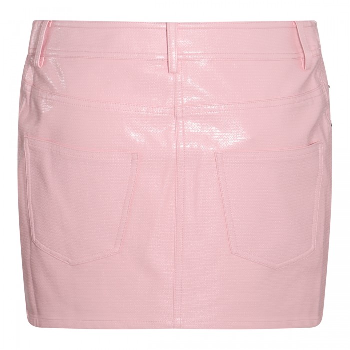 PINK VYNIL MINI SKIRT  2