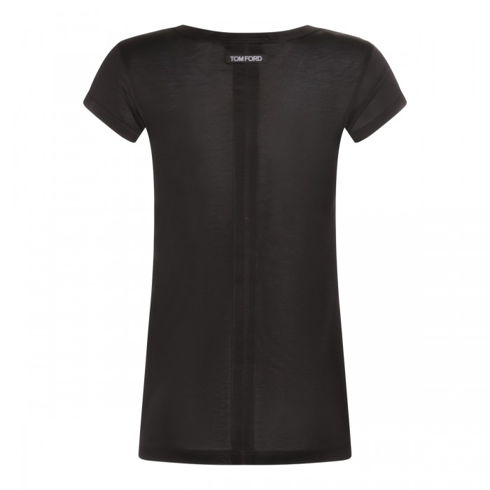 BLACK AND GOLD SILK T-SHIRT 2