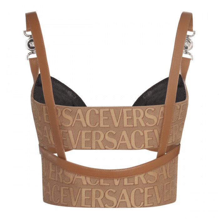 BROWN COTTON AND LEATHER TOP 2