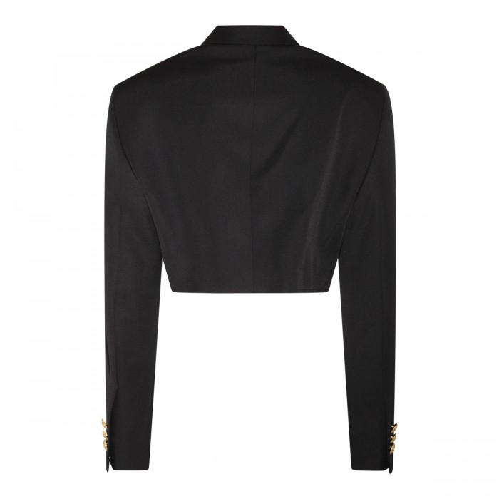 BLACK WOOL BLEND BLAZER 2