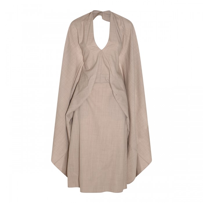 BEIGE WOOL FLEECE DRESS