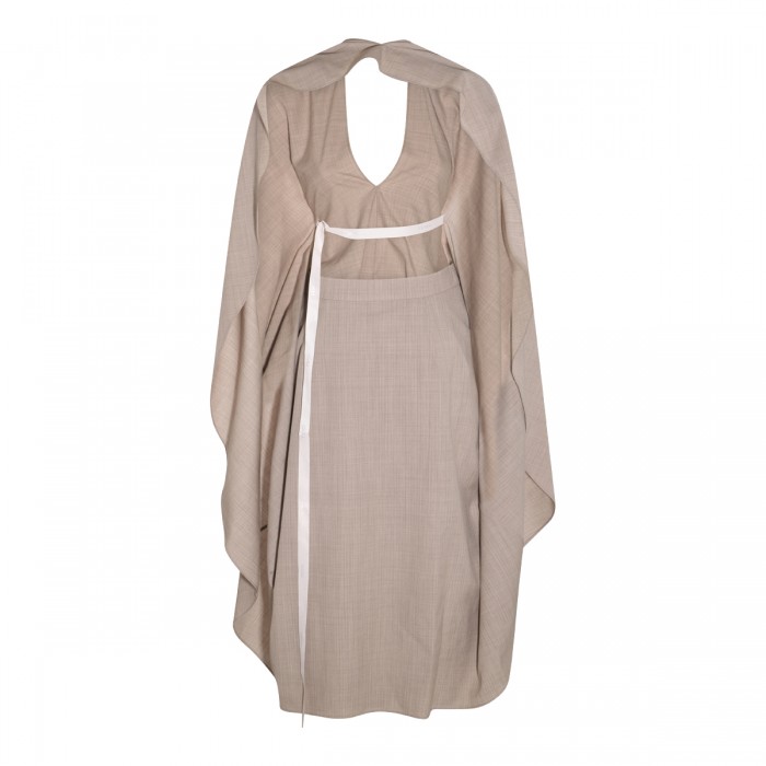 BEIGE WOOL FLEECE DRESS 2