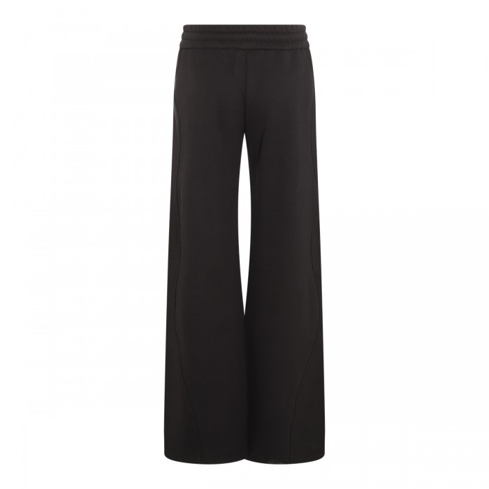BLACK COTTON TRACK PANTS 2
