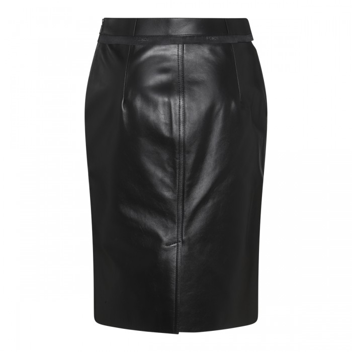 BLACK LEATHER PENCIL SKIRT 2