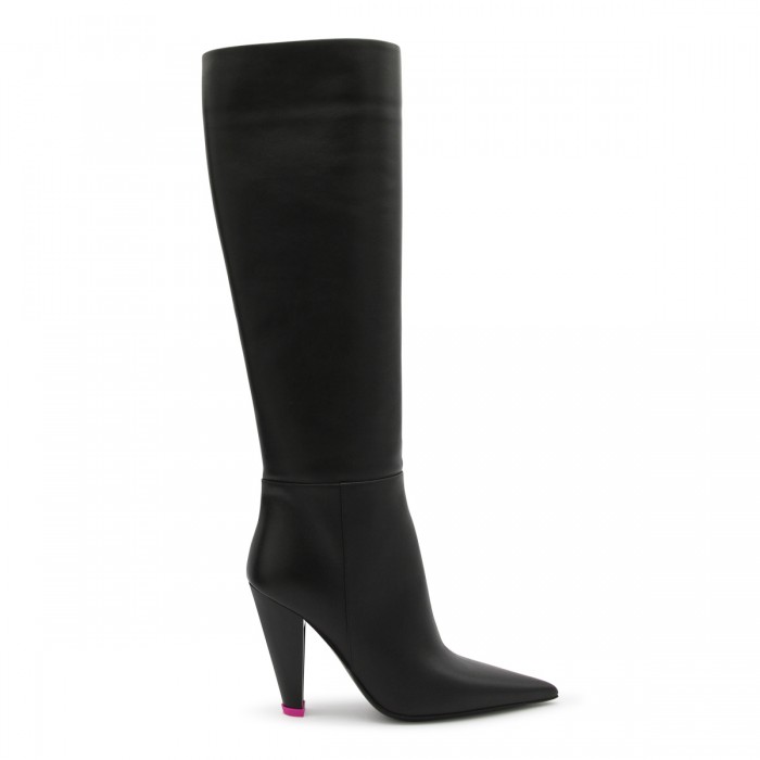 BLACK LEATHER ALEXA BOOTS