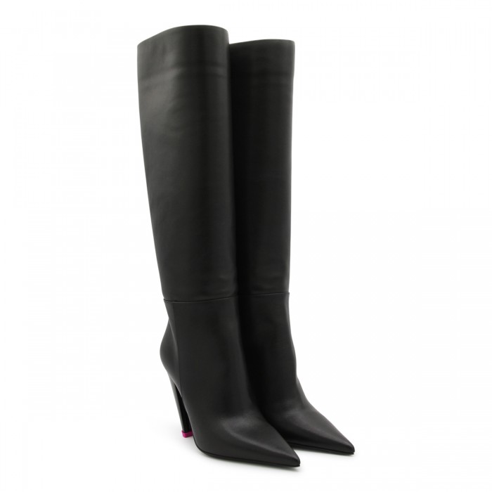 BLACK LEATHER ALEXA BOOTS 2