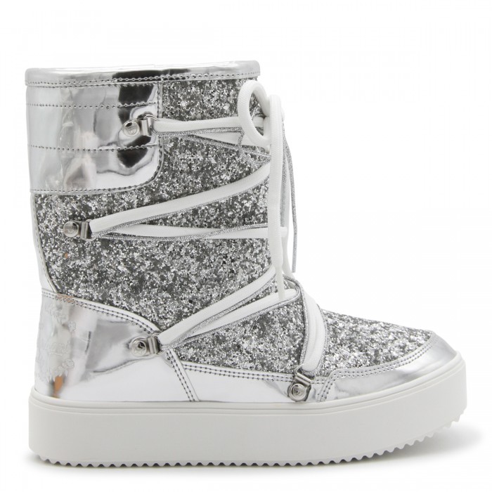 SILVER GLITTER FLAT ANKLE...