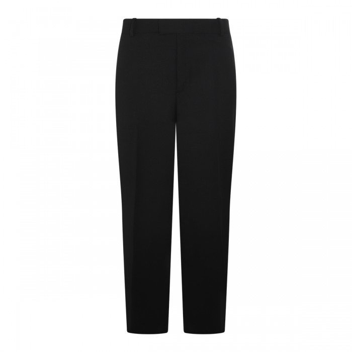 BLACK WOOL BLEND PANTS