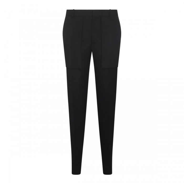 BLACK WOOL TROUSERS