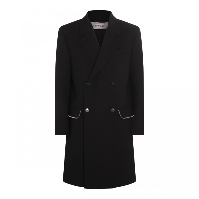 BLACK WOOL ZIP DETAIL...