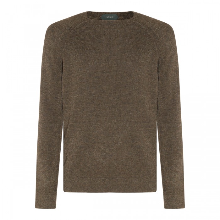 GREEN WOOL BLEND SWEATER