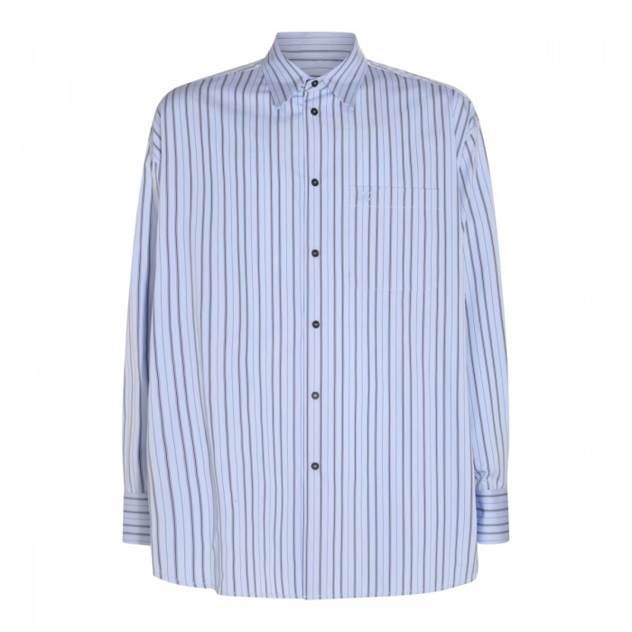 NAVY COTTON STRIPE SHIRT