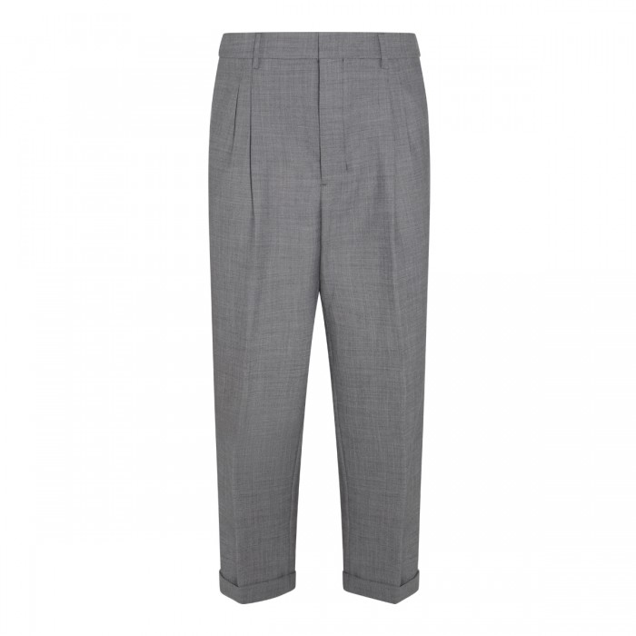 GREY WOOL BLEND PANTS