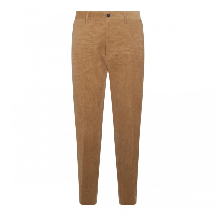 BEIGE COTTON VELVET PANTS 