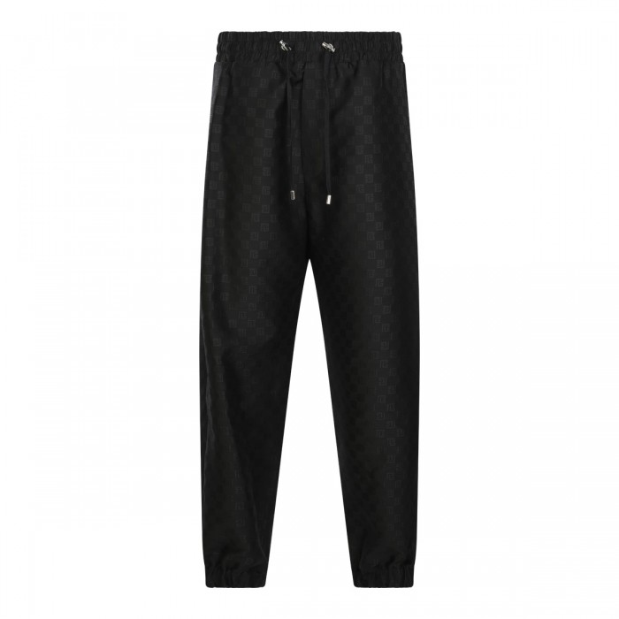 BLACK COTTON TRACK PANTS
