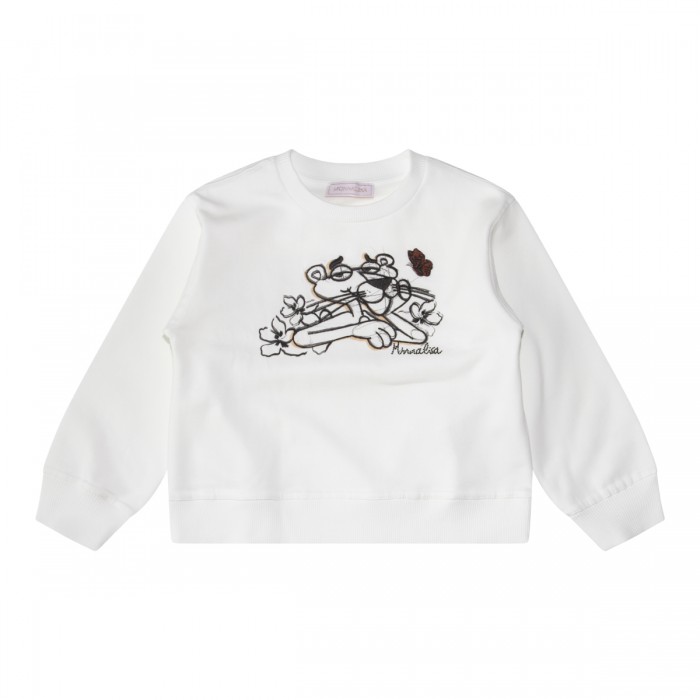 WHITE COTTON SWEATSHIRT