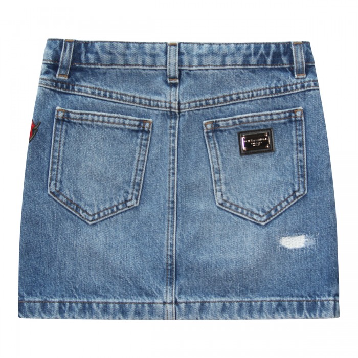 BLUE DENIM COTTON SKIRT 2