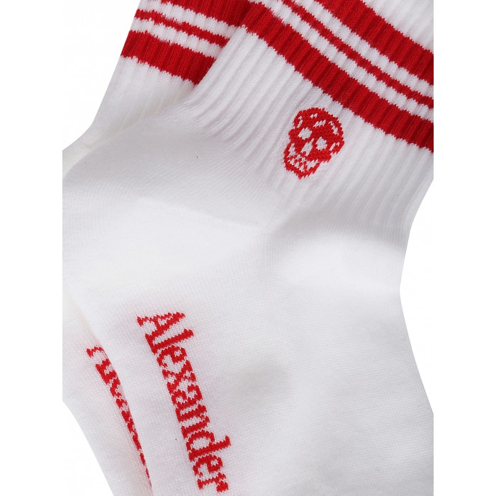 WHITE AND RED COTTON SOCKS 2