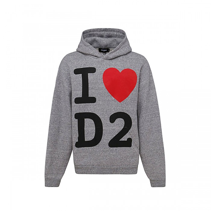 GREY COTTON BLEND HOODIE