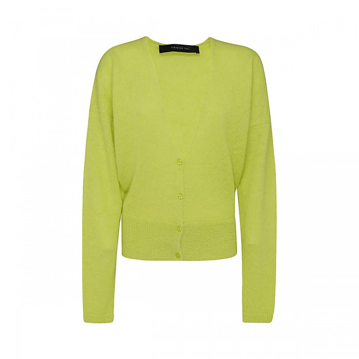 ACID GREEN MOHAIR CARDIGAN