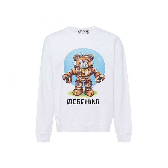 WHITE COTTON SWEATSHIRT