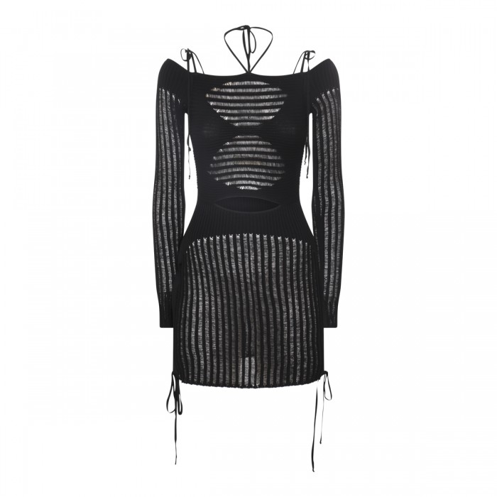 BLACK VISCOSE KNITTED CUT...