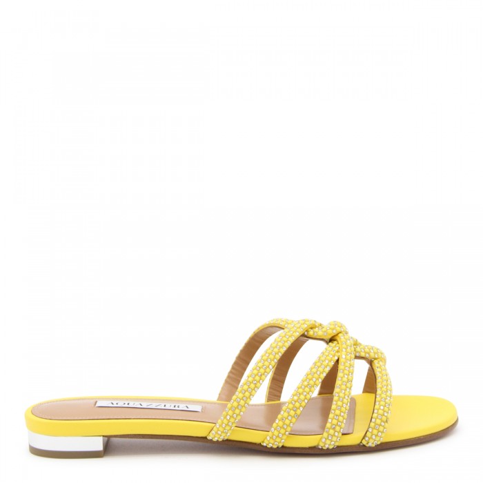 YELLOW LEATHER SANDALS