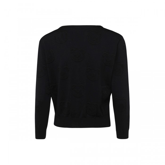 BLACK VIRGIN WOOL CARDIGAN 2