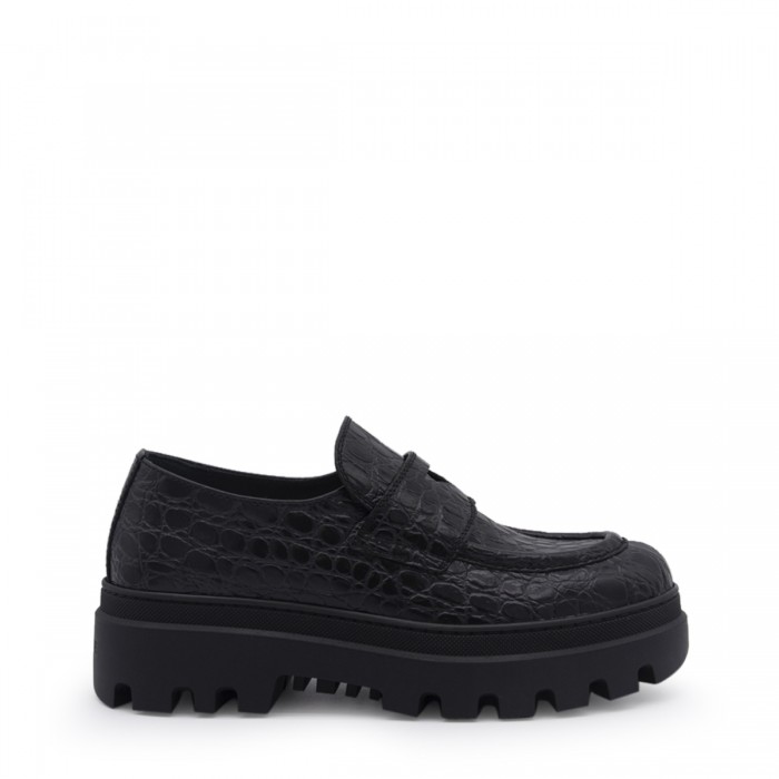 BLACK LEATHER LOAFERS