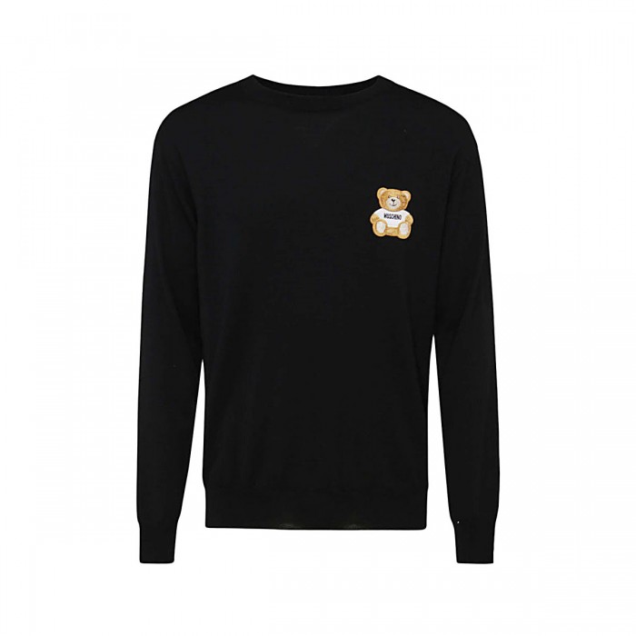 BLACK VIRGIN WOOL JUMPER