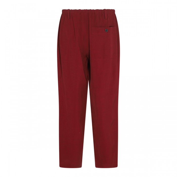 BURGUNDY LINEN BLEND PANTS 2