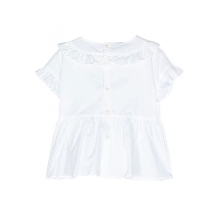 WHITE COTTON RUFFLES SHIRT 2
