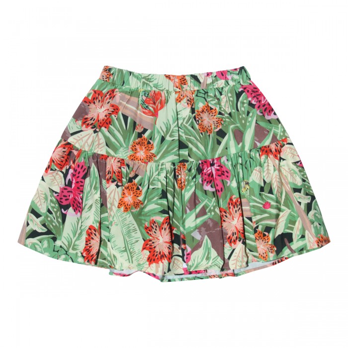 GREEN VISCOSE JUNGLE SKIRT  2