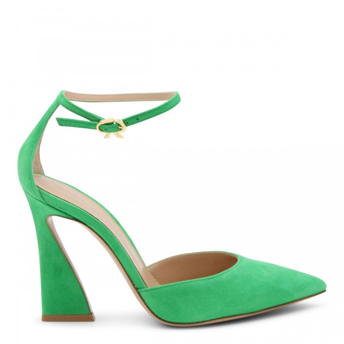 GREEN SUEDE HOLLY PUMPS 