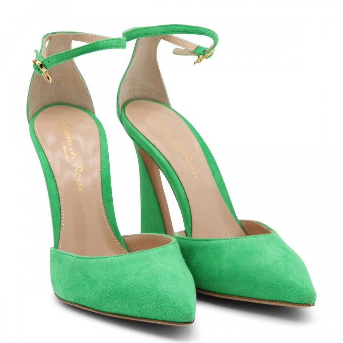 GREEN SUEDE HOLLY PUMPS  2