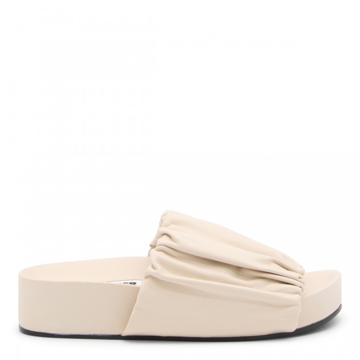 LIGHT BEIGE LEATHER SANDALS